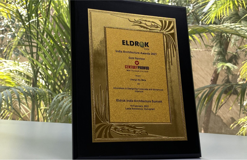 Eldrok 2021 - Eldrok India Architecture Summit India Architecture 2021 honors Design By Meta for Innovation in Designing Corporate and Showroom Interiors- 19 February 2021, Leela Ambience Gurugram.