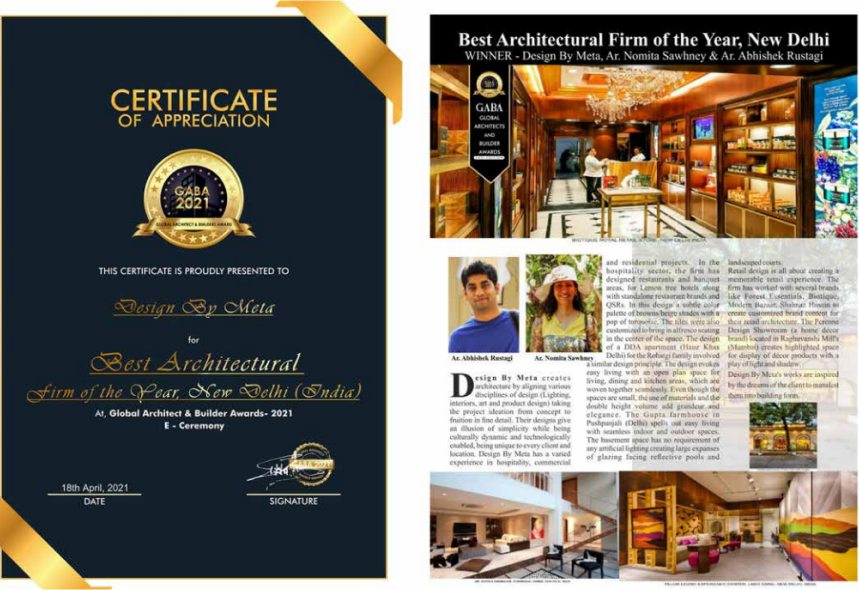 GABA 2021 Best Architectural Firm - 18th April 2021